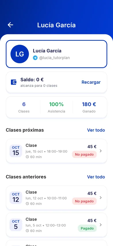 Saldo e historial de pagos