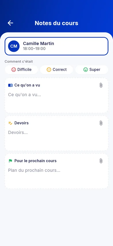 Notes et devoirs
