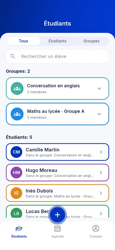 Élèves et groupes