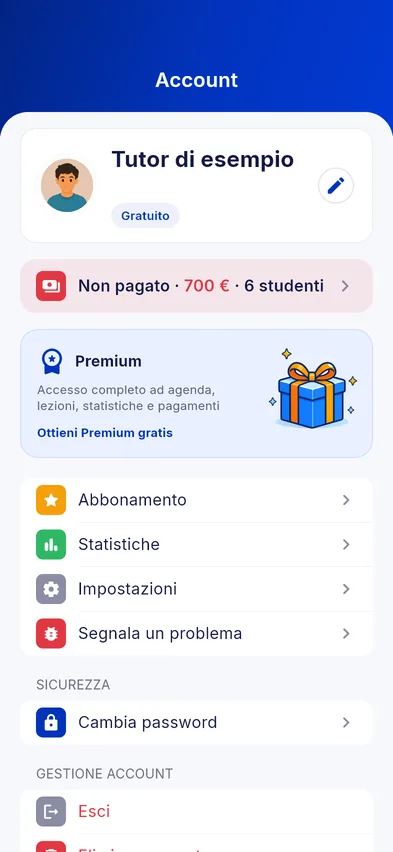 Impostazioni e promemoria