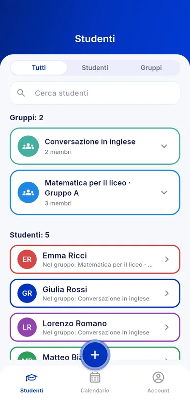 Studenti e gruppi