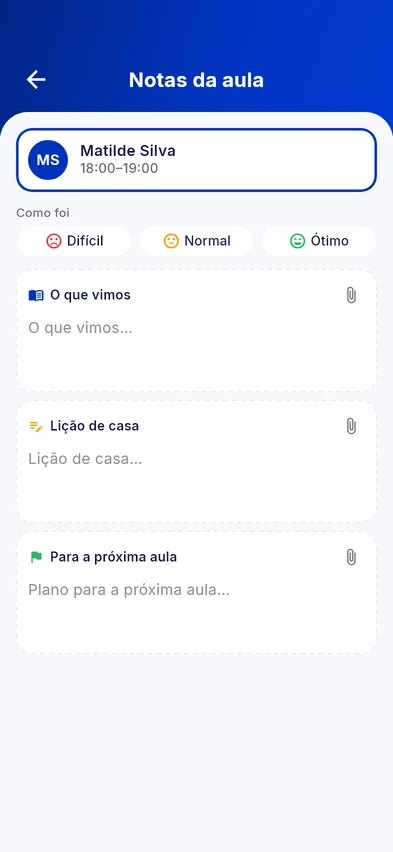 Notas e lição de casa