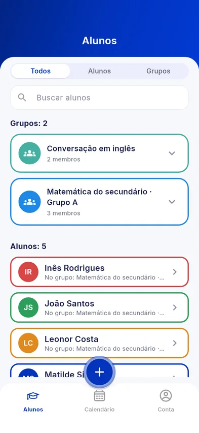 Alunos e turmas