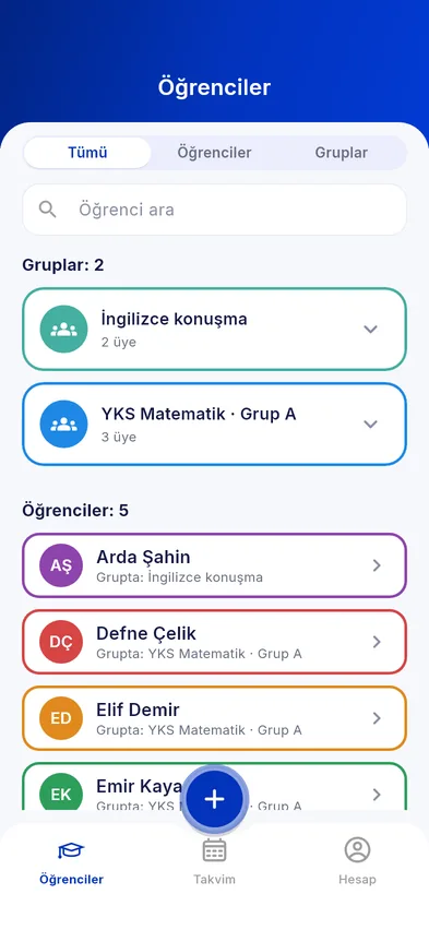 Öğrenciler ve gruplar